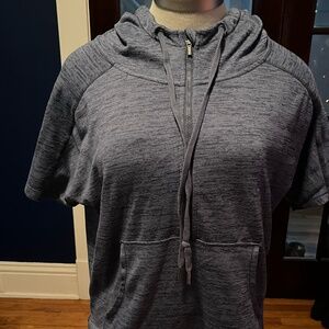 Athleta Poncho-ish Sweatshirt with Zipper to Kangaroo Pocket and Hood — Size XS